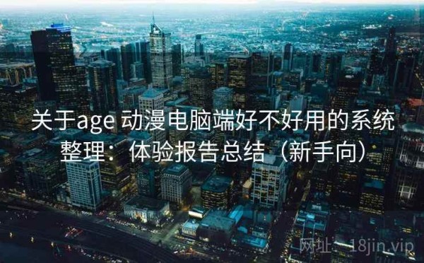 关于age 动漫电脑端好不好用的系统整理：体验报告总结（新手向）