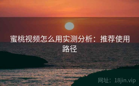 蜜桃视频怎么用实测分析：推荐使用路径