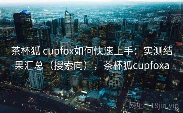 茶杯狐 cupfox如何快速上手：实测结果汇总（搜索向），茶杯狐cupfoxa