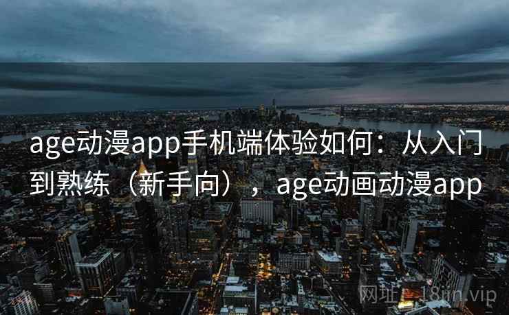 age动漫app手机端体验如何：从入门到熟练（新手向），age动画动漫app