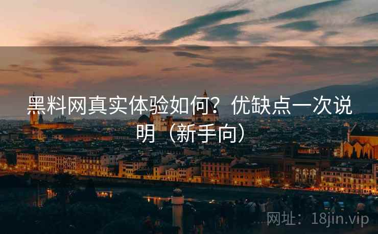 黑料网真实体验如何？优缺点一次说明（新手向）